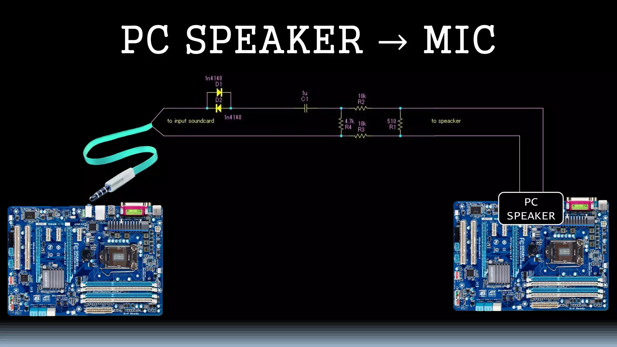 PC SPEAKER →MIC 
PC SPEAKER  