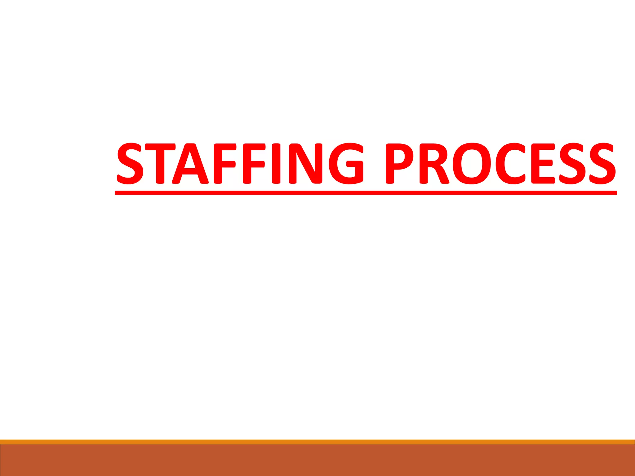 STAFFING PROCESS
 