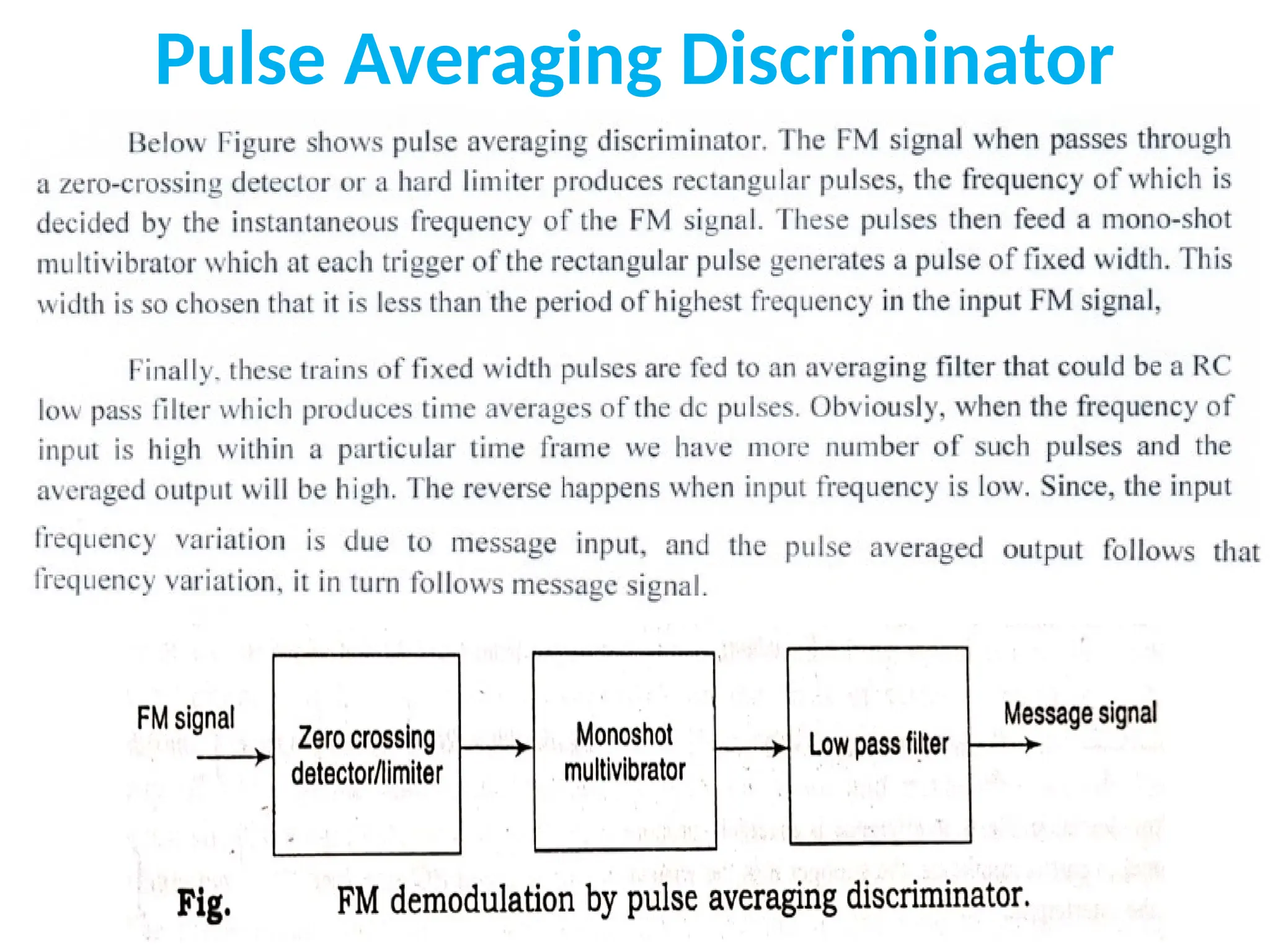 Pulse Averaging Discriminator
 