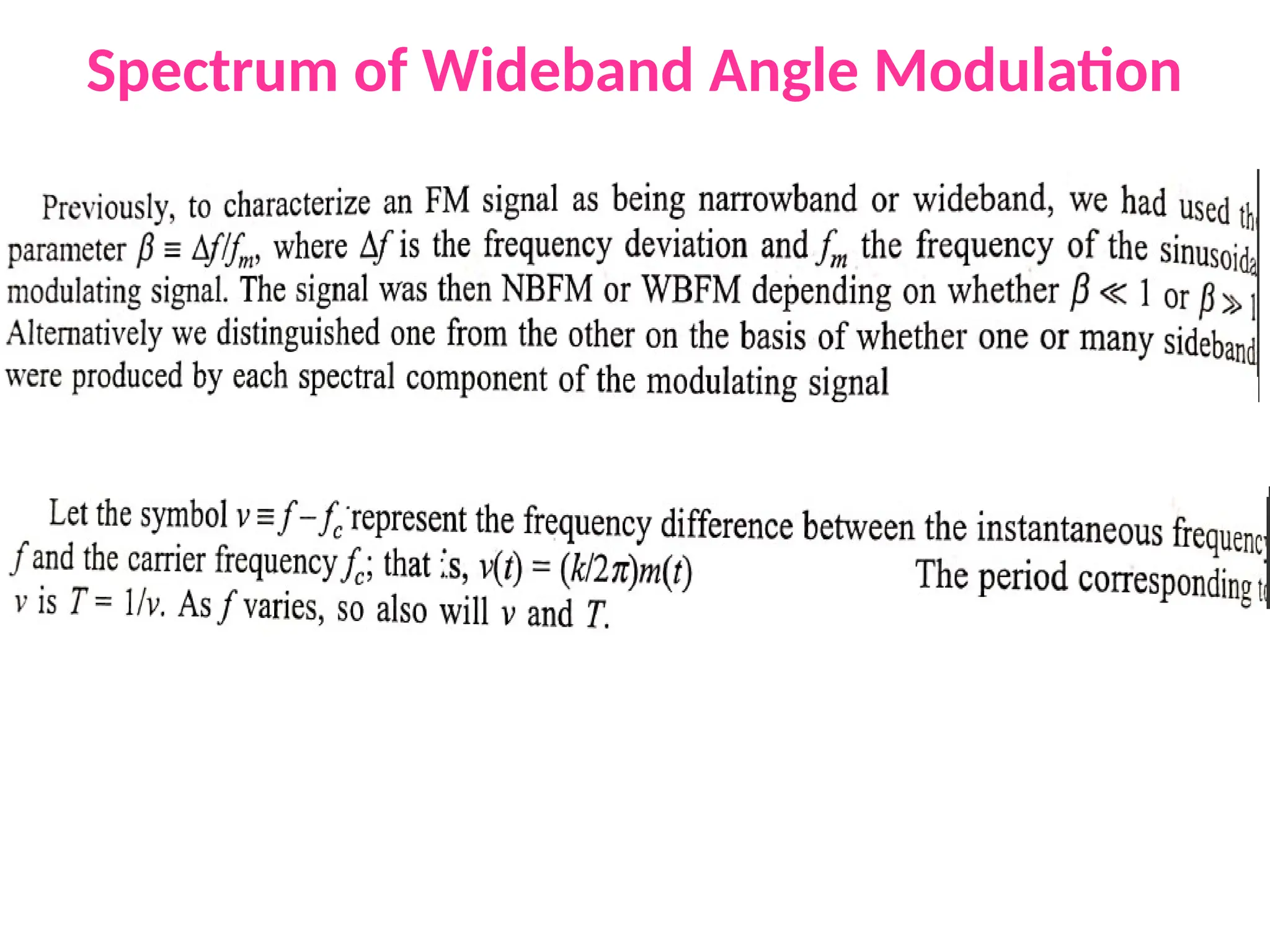 Spectrum of Wideband Angle Modulation
 
