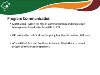 Program Coordination Team (PCT) decisions 2018/2019