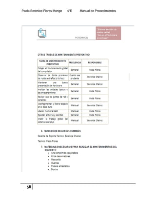 Paola Berenice Flores Monge 4°E Manual de Procedimientos
58
 