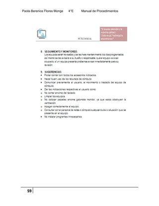 Paola Berenice Flores Monge 4°E Manual de Procedimientos
59
 