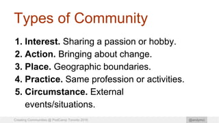 Creating Communities - PodCamp Toronto 2016