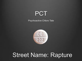 PCT
Psychoactive Chloro Tate
Street Name: Rapture
 