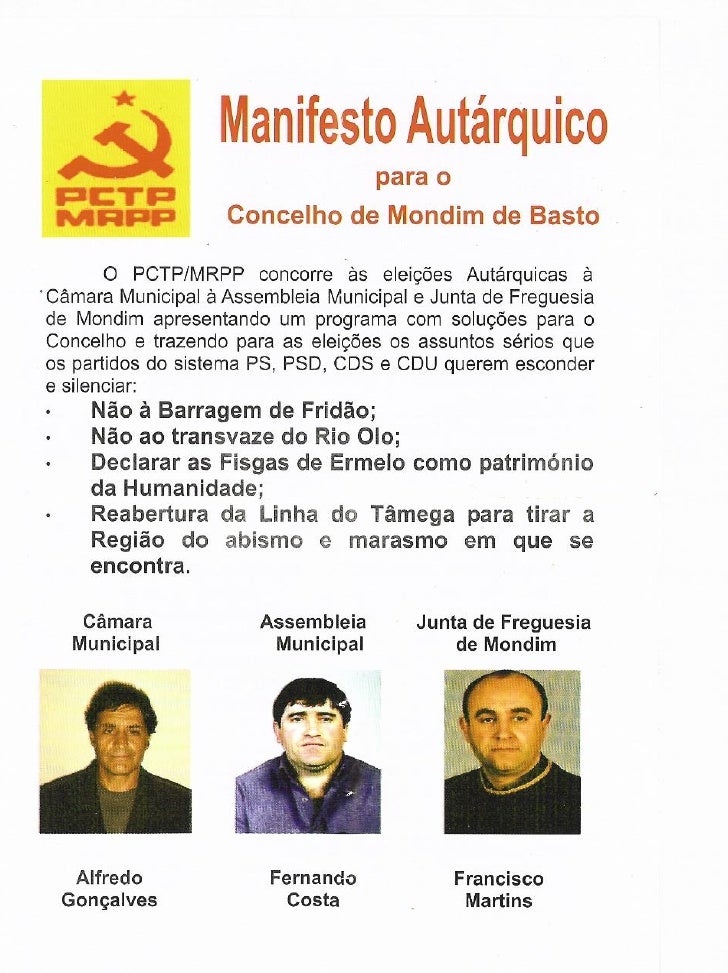 PCTP-MRPP Manifesto Eleitoral 2009