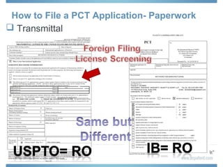 How to File a PCT Application- Paperwork
 Transmittal
 