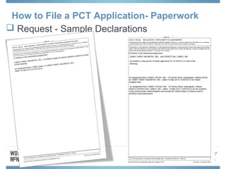 How to File a PCT Application- Paperwork
 Request - Sample Declarations
 