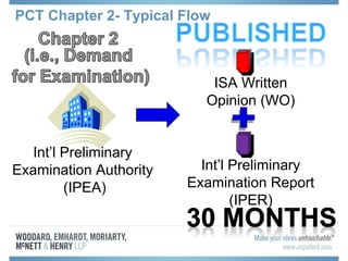 PCT Chapter 2- Typical Flow
ISA Written
Opinion (WO)
Int’l Preliminary
Examination Authority
(IPEA)
Int’l Preliminary
Examination Report
(IPER)
 