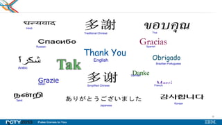 36
Thank You
MerciGrazie
Gracias
Obrigado
Danke
Japanese
English
French
Russian
German
Italian
Spanish
Brazilian Portuguese
Arabic
Traditional Chinese
Simplified Chinese
Hindi
Tamil
Thai
Korean
 