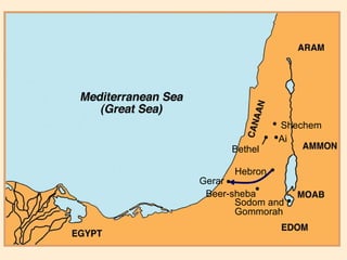 •  Shechem • Ai • • Beer-sheba Sodom and Gommorah • Hebron  • • Gerar Bethel 