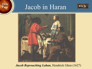 BACK  Jacob in Haran Title Page Jacob Reproaching Laban,  Hendrick Ghen (1627) 