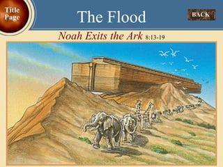The Flood Noah Exits the Ark  8:13-19 BACK  Title Page 