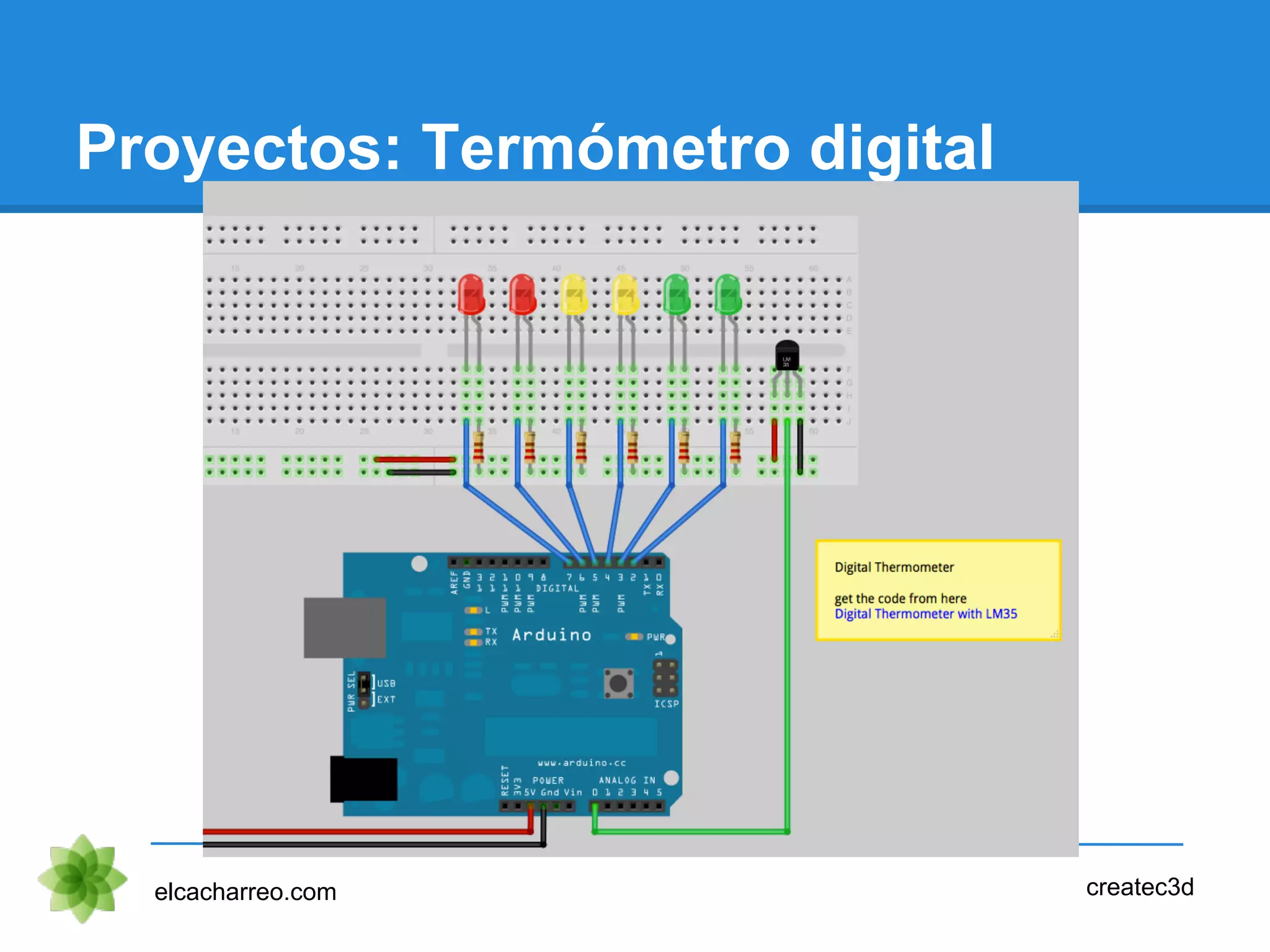 Proyectos: Termómetro digital
elcacharreo.com createc3d
 
