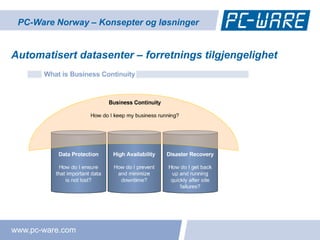 PC-Ware Norway – Konsepter og løsninger


Automatisert datasenter – forretnings tilgjengelighet




www.pc-ware.com
 