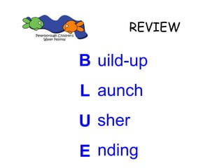 REVIEW
B
L
U
E nding
sher
aunch
uild-up
 