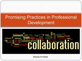 Promising Practices in Professional
Development
Ghaida Al Habib
 