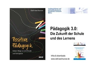 Pädagogik 3.0:
Die Zukunft der Schule
und des Lernens

Infos & downloads:
www.olaf-axel-burow.de

 