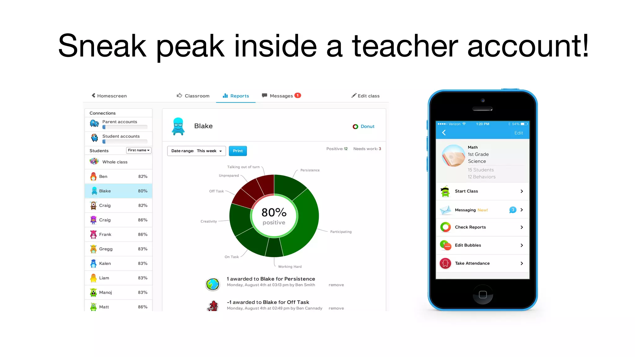 Sneak peak inside a teacher account! 
 