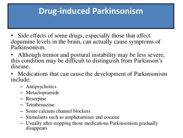 Sinemet Side Effects Parkinson Disease