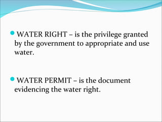 Comprehensive Overview of PD 1067: The Water Code of the Philippines | PDF