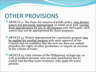 Pd 1067 Comprehensive Overview of PD 1067: The Water Code of the Philippines | PDF