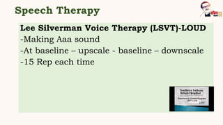 Plvt Rehabilitation of Parkinsons Disease | PPTX