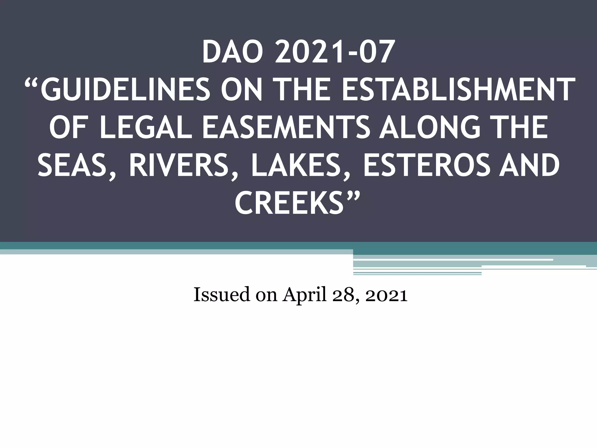 PD 1067 Philippine Water Code of the Philippines DAO 202107 Easement.pptx