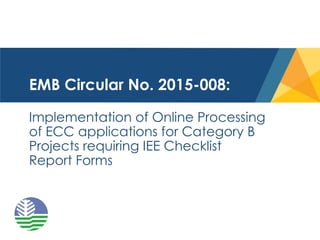 Iee Checklist Emb PD 1586 The Philippine Environmental Impact Statement System Siargao ...
