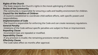 Presidential decree 603 or the Child and Youth Welfare Code, is a law ...