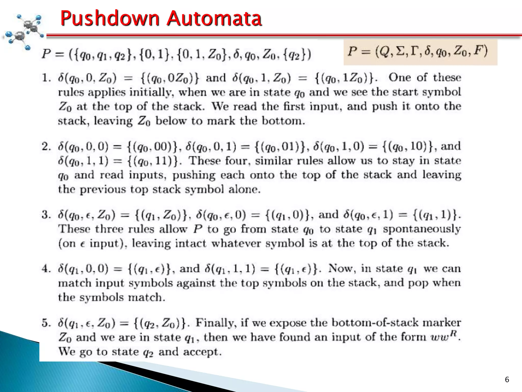 6
Pushdown Automata