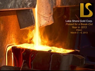 Lake Shore Gold Corp.
                        Poised for a Break-Out
                             Year in 2013
                                 PDAC
                            March 3 – 6, 2013




Lake Shore Gold Corp.
                              TSX & NYSE MKT : LSG
                                     www.lsgold.com
 