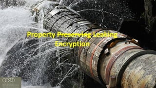 #RSAC
Property	Preserving Leaking	
Encryption
 