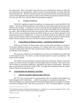 Parsons Behle & Latimer Mining Short Course Outline and Handbook | PDF