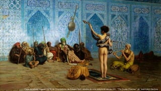 Capa da edição original (1978) de Orientalismo, de Edward Said: detalhe de uma pintura do século XIX, ”The Snake Charmer” de Jean-Léon Gérôme
 