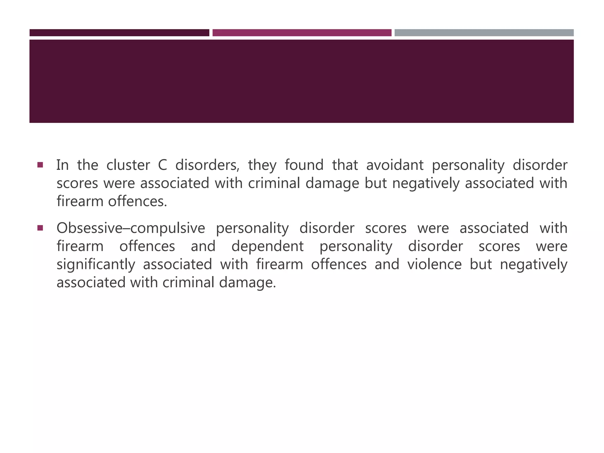 Personality Disorder and Crime | PPT