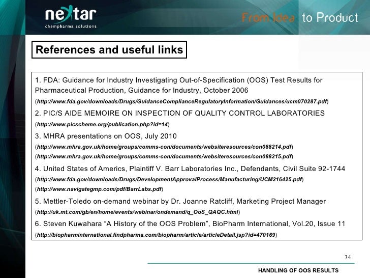 Handling OOS results
