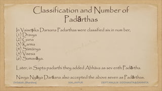 padartha nirupana as per NCISM syllabus | PDF