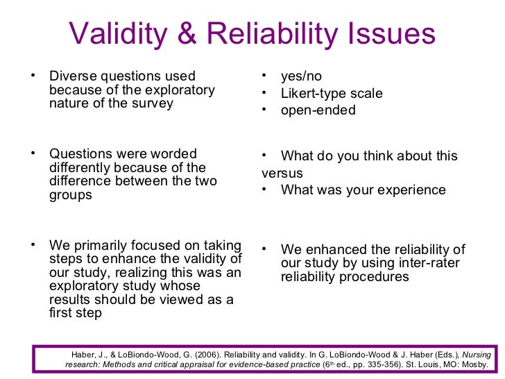 the difference between reliability and validity