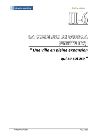Chapitre quatrième                      Analyse urbaine




                   " Une ville en pleine expansion
                                   qui se sature "




PHASE DIAGNOSTIC                                  Page | 191
 