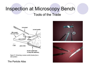 Inspection at Microscopy Bench Tools of the Trade The Particle Atlas 