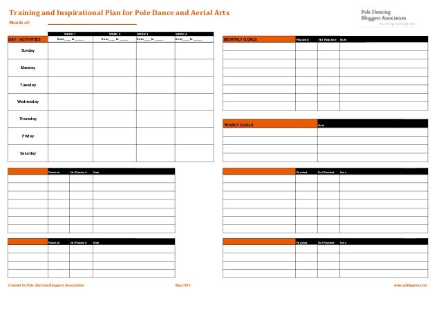 dance class schedule template