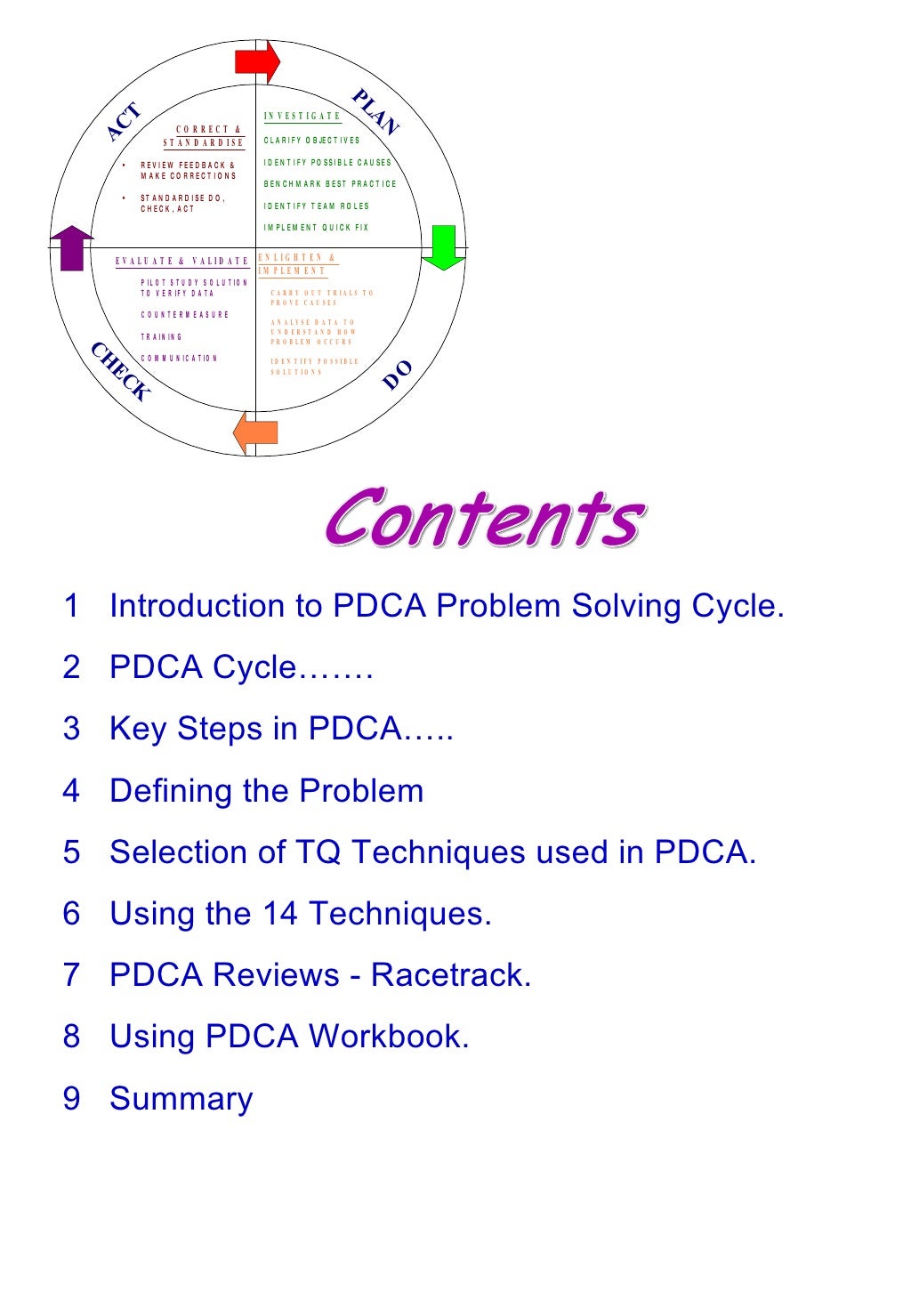 Ejemplo De Un Pdca