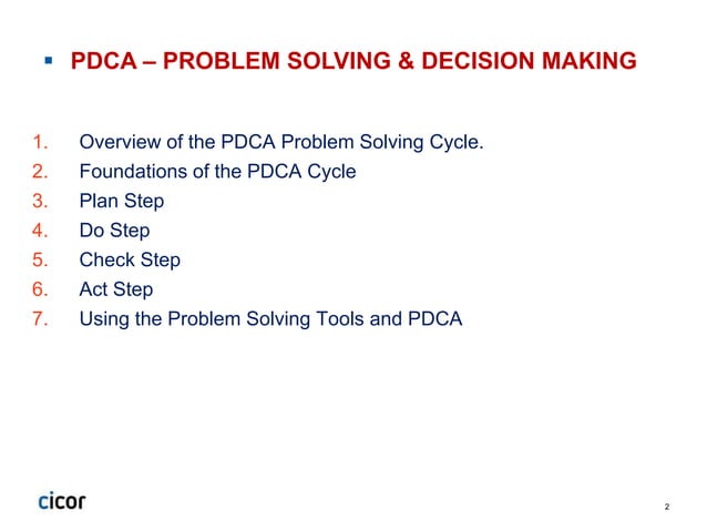 Pdca prob solving & decision making | PPTX
