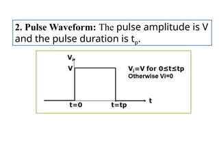 2. Pulse Waveform: The pulse amplitude is V
and the pulse duration is tp.
 
