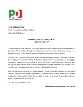 i giovedì del pd