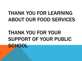 PdC public schools food service