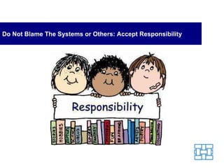 Do Not Blame The Systems or Others: Accept Responsibility 