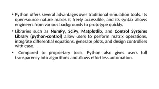 Comprehensive Guide to Control Systems and Python Simulation | PPTX