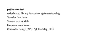 Comprehensive Guide to Control Systems and Python Simulation | PPTX
